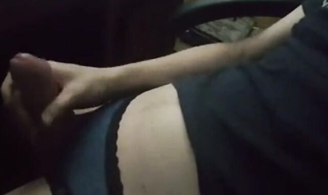 Feminine boy cums with his panties on