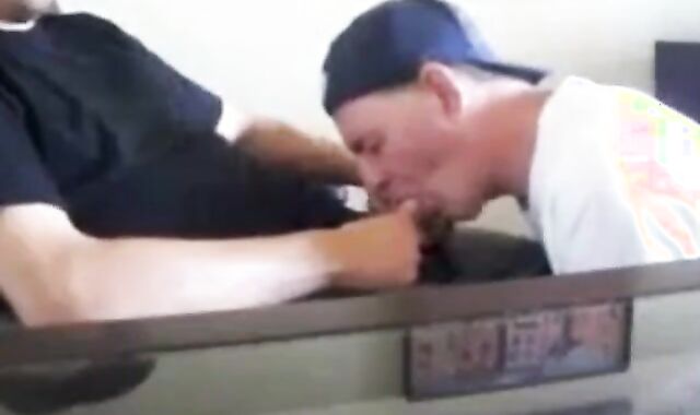 Swallowing cum from my friend again