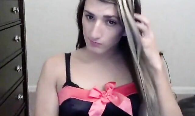Cute crossdresser tease
