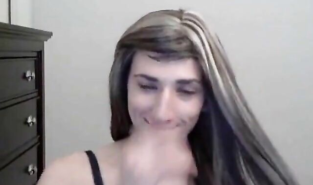 Cute crossdresser tease