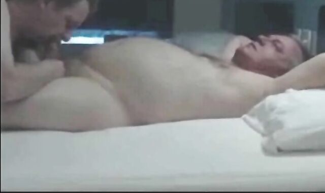 Grandpa Bill and I play in a motel room