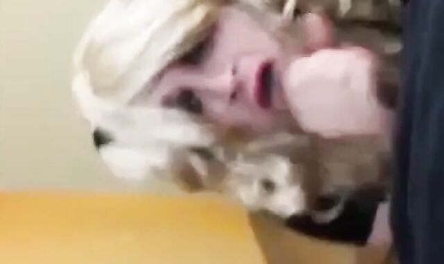 Young white sissy takes black masters load