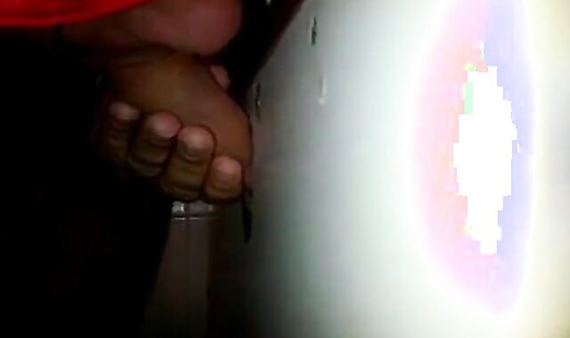 Glory hole cock sucking with cum swallow..