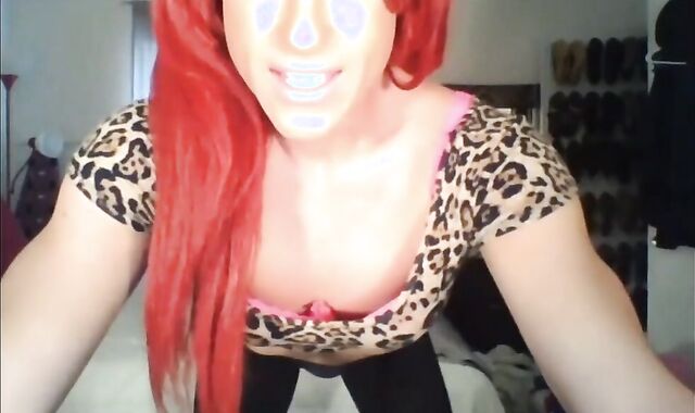Hot crossdresser with nylons