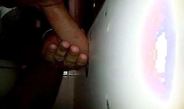 Glory hole cock sucking with cum swallow.. 2