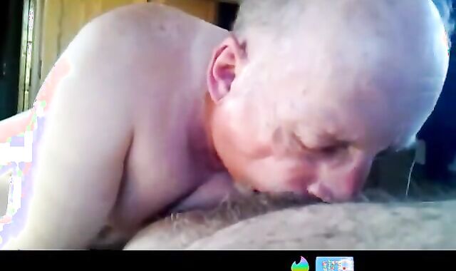 Grandpa really enjoy sucking fat old cock