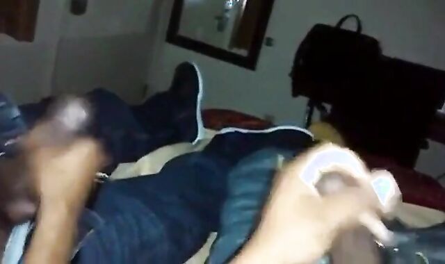 Str8 buddies jerking together watching porn