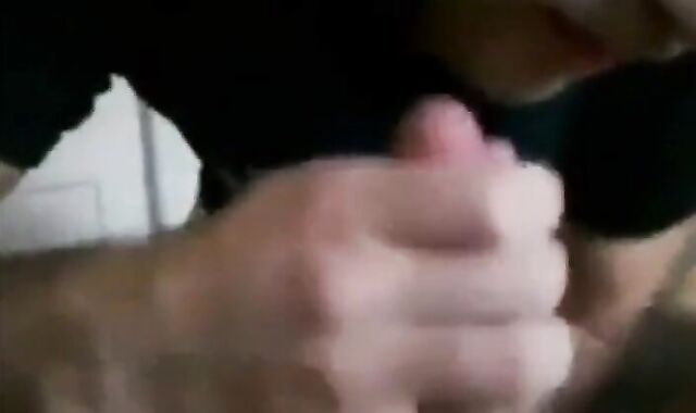 Twink friends suck and stroke big cocks to orgasm in bed.