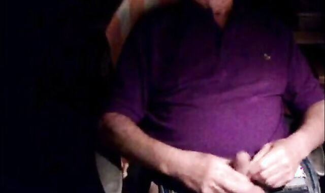 Grandpa Strokes His Small Cock