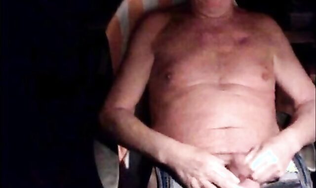 Grandpa Strokes His Small Cock