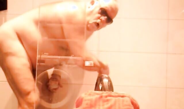 Bearded Man's Solo Play with Sex Toy