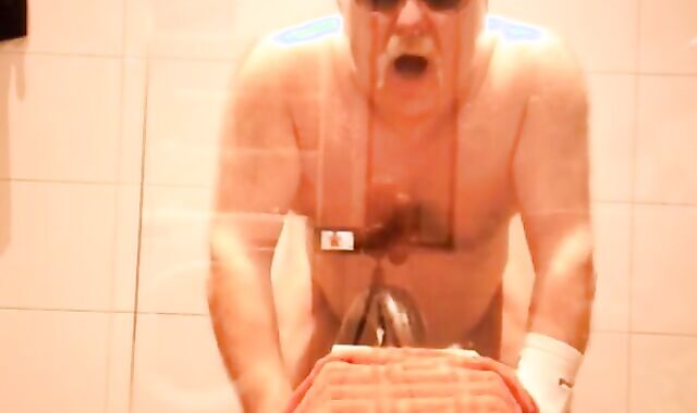 Bearded Man's Solo Play with Sex Toy