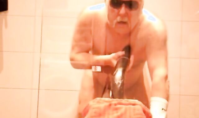 Bearded Man's Solo Play with Sex Toy