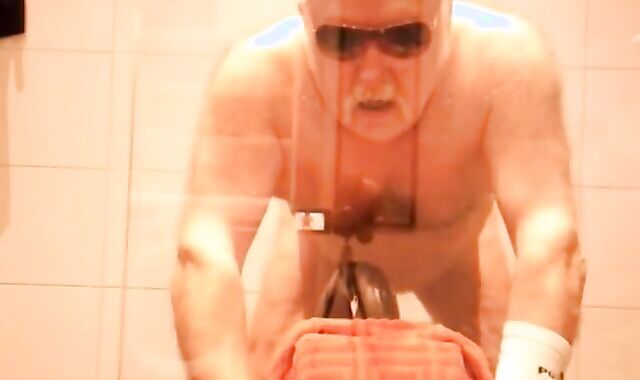 Bearded Man's Solo Play with Sex Toy