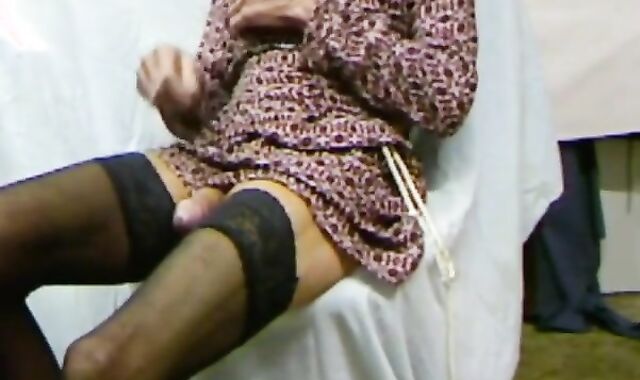 Crossdresser Cums on Webcam