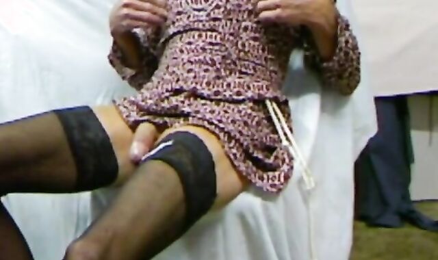 Crossdresser Cums on Webcam