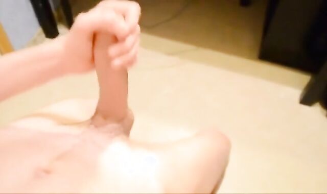 Twink Amateur Strokes His Big Cock on Webcam