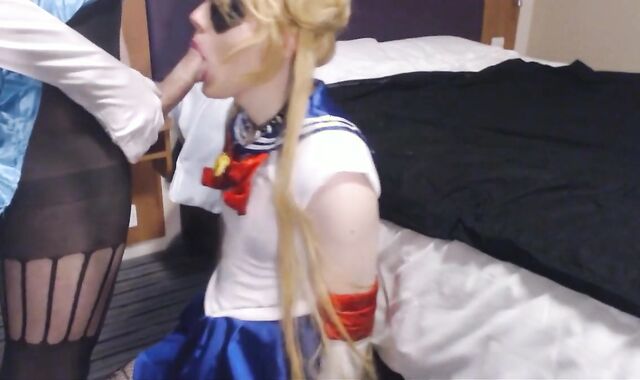 Crossdressing Sailor Scouts Blowjob and Handjob