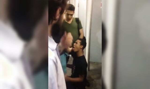 Public Restroom Blowjob by Amateur Gay Couple