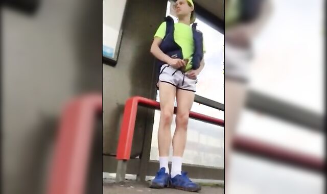 Public Cock Show in Metro Station - Amateur Big Dick Twink