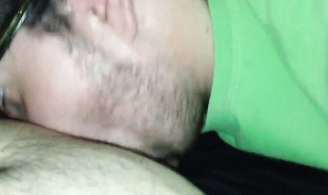 Chubby Guy Gives Blowjob in an Adult Theater