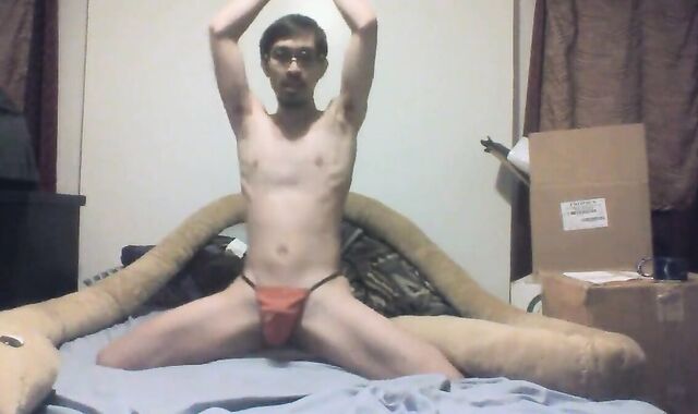 Skinny Asian Twink's Birthday Striptease