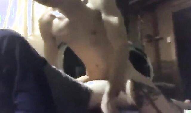 Muscular Bareback in the Garage