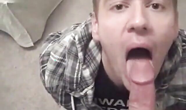 Big-Cock Blowjob - Cum Shot on Tongue