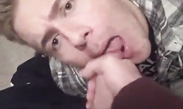 Big-Cock Blowjob - Cum Shot on Tongue