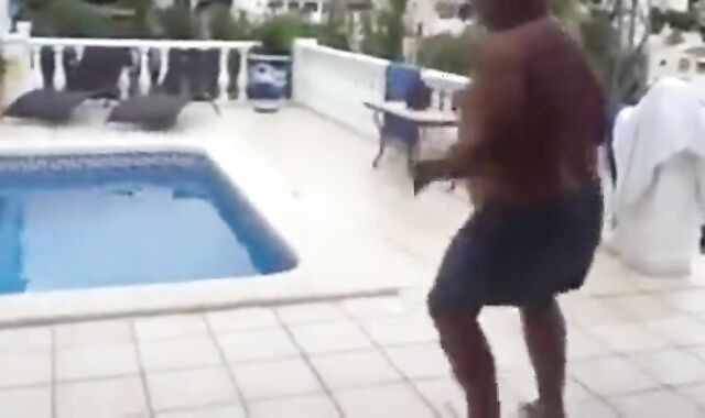 Fat Latin Daddy Strips Outdoors with His Bear