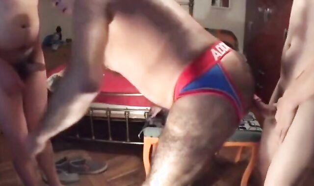 Bear Daddy's Hot Hole Shared by Two