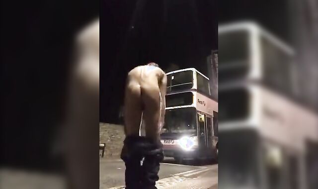 Exhibitionist Twink Strokes It on the Busy Streets