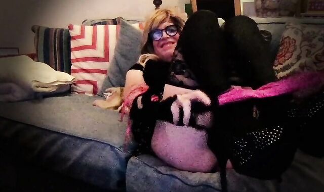 Big-Cock Crossdresser Erika69tv Strips, Strokes, and Cums on Cam