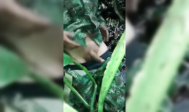 Soldier Beats Off Outdoors - Amateur Latin Military Handjob