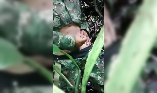 Soldier Beats Off Outdoors - Amateur Latin Military Handjob