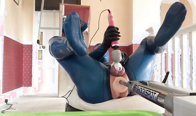 Chastity Anal Fucking Machine for PVC Sissy