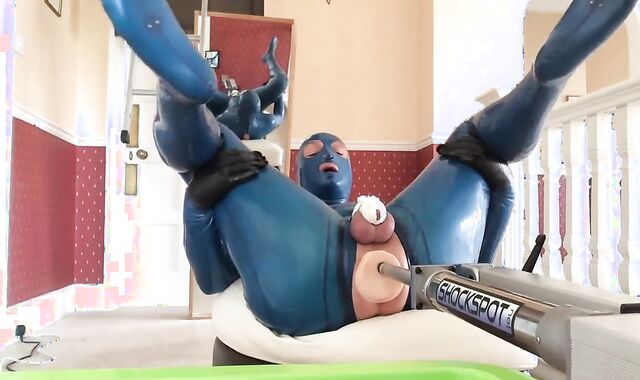 Chastity Anal Fucking Machine for PVC Sissy