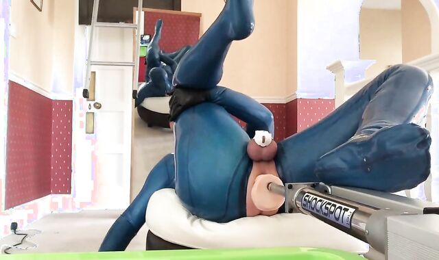 Chastity Anal Fucking Machine for PVC Sissy