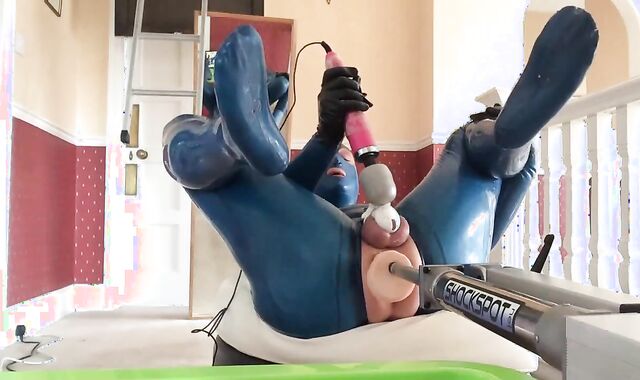 Chastity Anal Fucking Machine for PVC Sissy