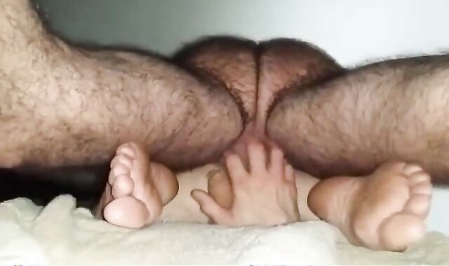 Hairy Daddy Breeds Boy from Below