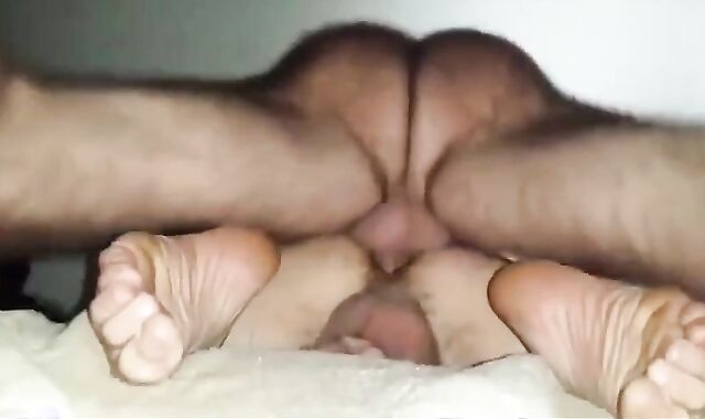 Hairy Daddy Breeds Boy from Below