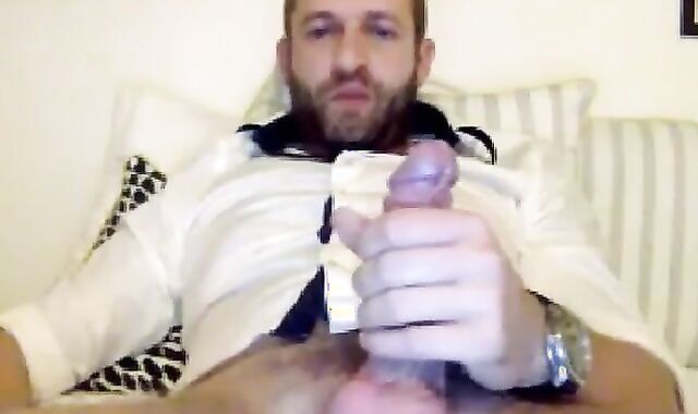 Bulgarian Daddy Strokes His Big Cock on Webcam