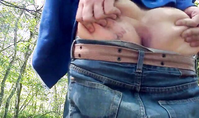 Spanked Twink Strips Outdoors