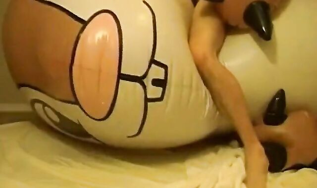 Twink Humps and Cums on Giant Inflatable Sex Toy