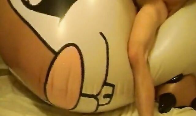 Twink Humps and Cums on Giant Inflatable Sex Toy