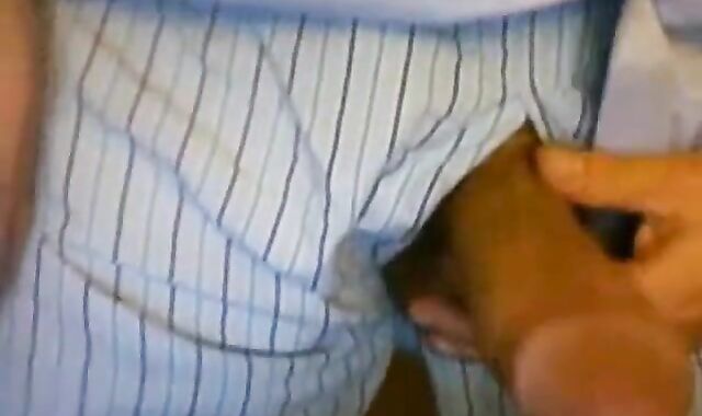 Big-Cock Daddy Cums on His Shirt