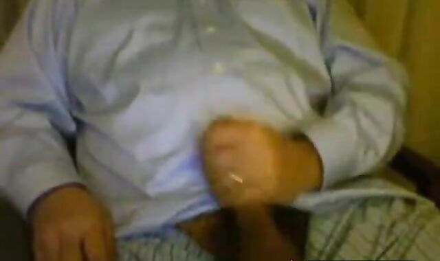 Big-Cock Daddy Cums on His Shirt