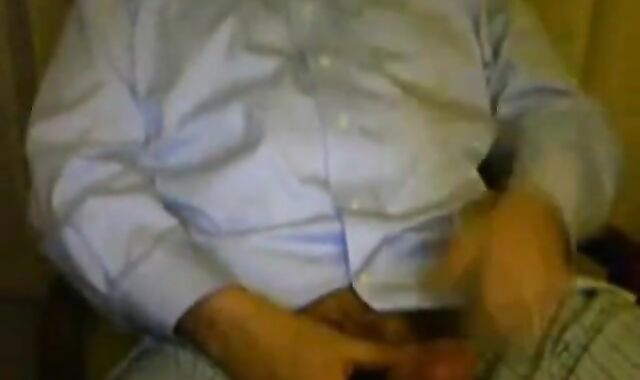 Big-Cock Daddy Cums on His Shirt