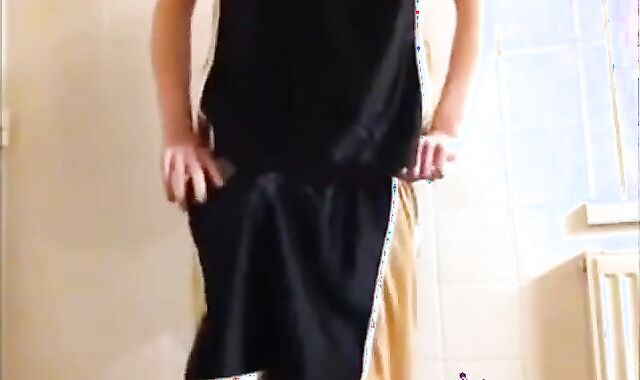 Twink Cums on Gym Shorts Solo