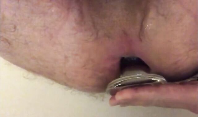 Big Glass Butt Plug Anal Gaping with a Twink